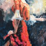 Flamenco 75x50 cm olja Pris 2.500:-